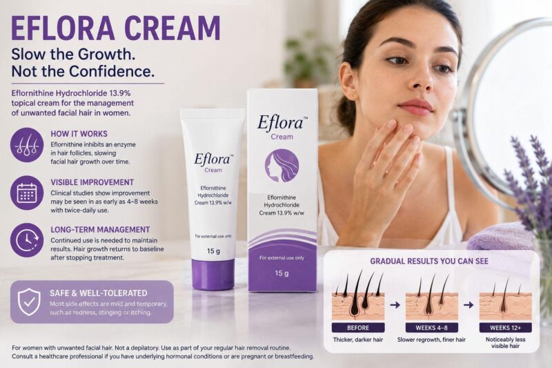 Eflora Cream and the Science of Slowing Unwanted Facial Hair Growth